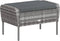 vidaXL - Tuinstoel - met - voetenbank - poly - rattan - grijs