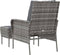 vidaXL - Tuinstoel - met - voetenbank - poly - rattan - grijs