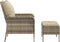 vidaXL - Tuinstoel - met - voetenbank - poly - rattan - lichtbruin