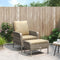 vidaXL - Tuinstoel - met - voetenbank - poly - rattan - lichtbruin