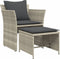 vidaXL - Tuinstoel - met - voetenbank - poly - rattan - lichtgrijs