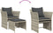 vidaXL - Tuinstoel - met - voetenbank - poly - rattan - lichtgrijs