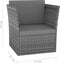 vidaXL - Tuinstoel - met - voetenbank - poly - rattan - antracietkleurig