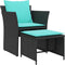 vidaXL - Tuinstoel - met - voetenbank - poly - rattan - zwart