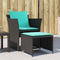 vidaXL - Tuinstoel - met - voetenbank - poly - rattan - zwart