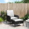 vidaXL - Tuinstoel - met - voetenbank - poly - rattan - zwart