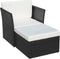 vidaXL - Tuinstoel - met - voetenbank - poly - rattan - zwart