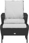 vidaXL - Tuinstoel - met - voetenbank - poly - rattan - zwart