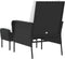 vidaXL - Tuinstoel - met - voetenbank - poly - rattan - zwart
