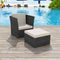 vidaXL - Tuinstoel - met - voetenbank - poly - rattan - zwart