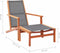 vidaXL - Tuinstoel - met - voetensteun - eucalyptushout - en - textileen - grijs