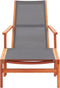 vidaXL - Tuinstoel - met - voetensteun - eucalyptushout - en - textileen - grijs