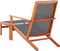 vidaXL - Tuinstoel - met - voetensteun - eucalyptushout - en - textileen - grijs