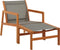 vidaXL - Tuinstoel - met - voetensteun - eucalyptushout - en - textileen - grijs