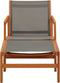 vidaXL - Tuinstoel - met - voetensteun - eucalyptushout - en - textileen - grijs