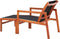 vidaXL - Tuinstoel - met - voetensteun - massief - eucalyptushout - en - textileen
