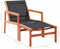 vidaXL - Tuinstoel - met - voetensteun - massief - eucalyptushout - en - textileen