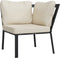 vidaXL - Tuinstoel - met - zandkleurige - kussens - 76x76x79 - cm - staal