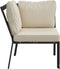 vidaXL - Tuinstoel - met - zandkleurige - kussens - 76x76x79 - cm - staal