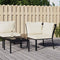 vidaXL - Tuinstoel - met - zandkleurige - kussens - 76x76x79 - cm - staal