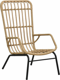 vidaXL - Tuinstoel - poly - rattan - lichtbruin