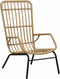 vidaXL - Tuinstoel - poly - rattan - lichtbruin