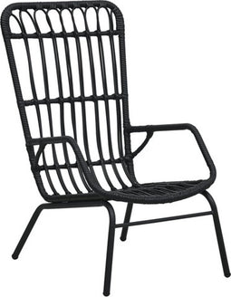 vidaXL - Tuinstoel - poly - rattan - zwart
