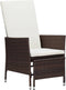 vidaXL - Tuinstoel - verstelbaar - met - kussens - poly - rattan - bruin