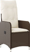 vidaXL - Tuinstoel - verstelbaar - met - kussens - poly - rattan - bruin