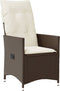vidaXL - Tuinstoel - verstelbaar - met - kussens - poly - rattan - bruin