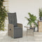 vidaXL - Tuinstoel - verstelbaar - met - kussens - poly - rattan - grijs