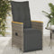 vidaXL - Tuinstoel - verstelbaar - met - kussens - poly - rattan - grijs