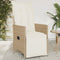 vidaXL - Tuinstoel - verstelbaar - met - kussens - poly - rattan - beige