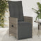 vidaXL - Tuinstoel - verstelbaar - met - kussens - poly - rattan - grijs