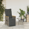 vidaXL - Tuinstoel - verstelbaar - met - kussens - poly - rattan - grijs