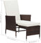 vidaXL - Tuinstoel - verstelbaar - met - kussens - poly - rattan - bruin