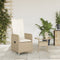 vidaXL - Tuinstoel - verstelbaar - met - kussens - poly - rattan - beige
