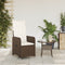 vidaXL - Tuinstoel - verstelbaar - met - kussens - poly - rattan - bruin