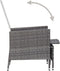 vidaXL - Tuinstoel - verstelbaar - met - kussens - poly - rattan - grijs