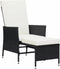vidaXL - Tuinstoel - verstelbaar - met - kussens - poly - rattan - zwart