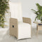 vidaXL - Tuinstoel - verstelbaar - met - kussens - poly - rattan - beige