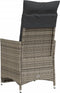 vidaXL - Tuinstoel - verstelbaar - met - kussens - poly - rattan - grijs
