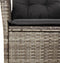 vidaXL - Tuinstoel - verstelbaar - met - kussens - poly - rattan - grijs