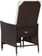 vidaXL - Tuinstoel - verstelbaar - met - kussens - poly - rattan - bruin