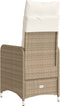 vidaXL - Tuinstoel - verstelbaar - met - kussens - poly - rattan - beige