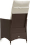 vidaXL - Tuinstoel - verstelbaar - met - kussens - poly - rattan - bruin