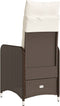 vidaXL - Tuinstoel - verstelbaar - met - kussens - poly - rattan - bruin