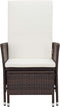 vidaXL - Tuinstoel - verstelbaar - met - kussens - poly - rattan - bruin