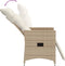 vidaXL - Tuinstoel - verstelbaar - met - kussens - poly - rattan - beige