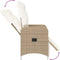 vidaXL - Tuinstoel - verstelbaar - met - kussens - poly - rattan - beige